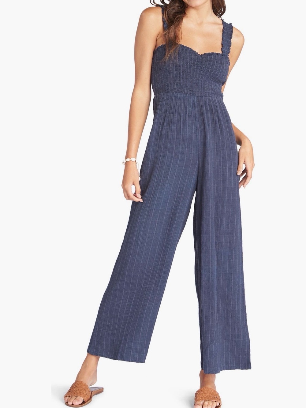 Roxy Adventure Bound Smocked Wide-Leg Jumpsuit